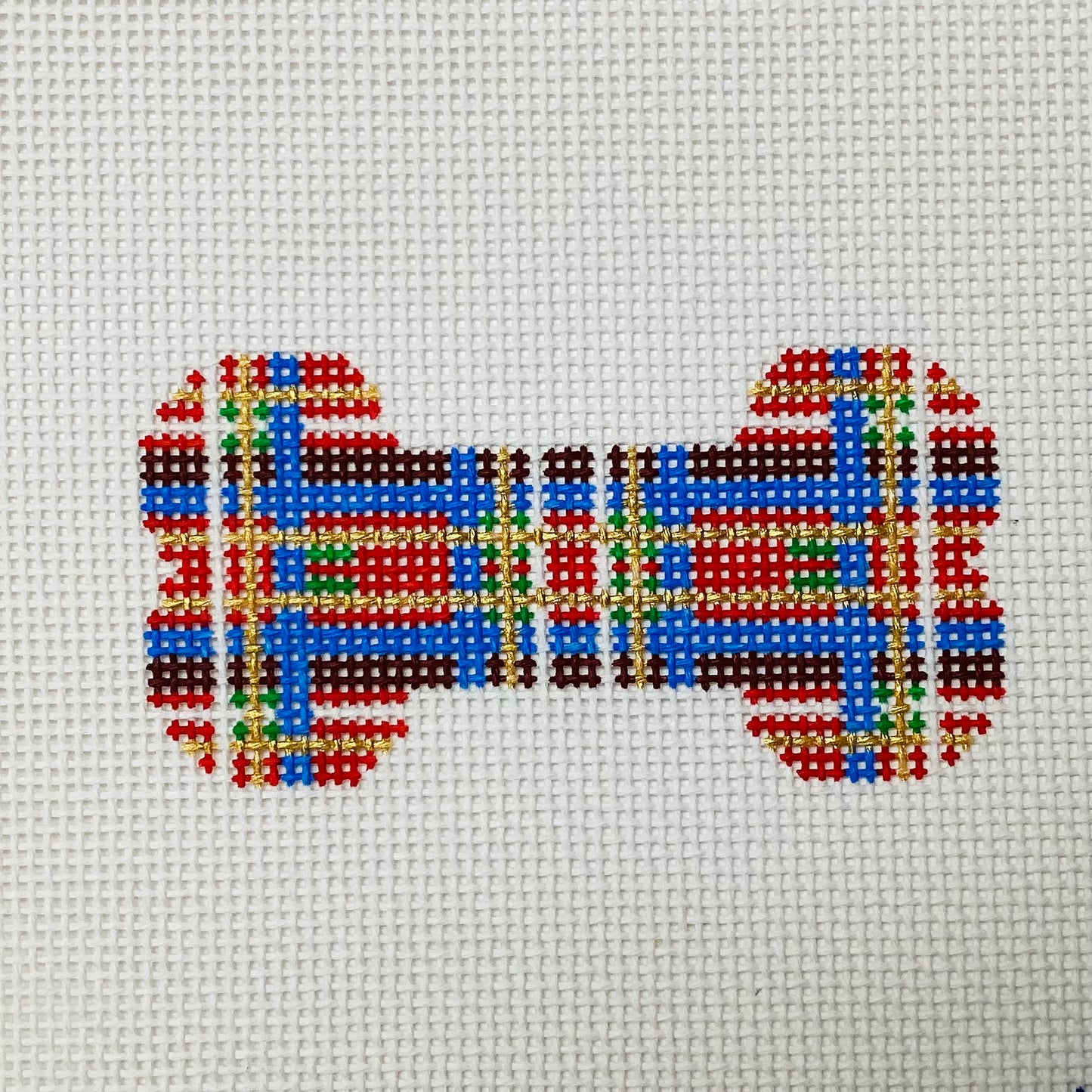 Red/Blue Plaid Dog Bone