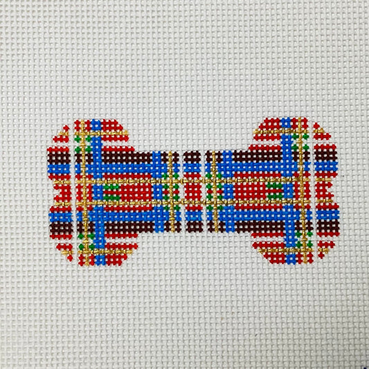 Red/Blue Plaid Dog Bone