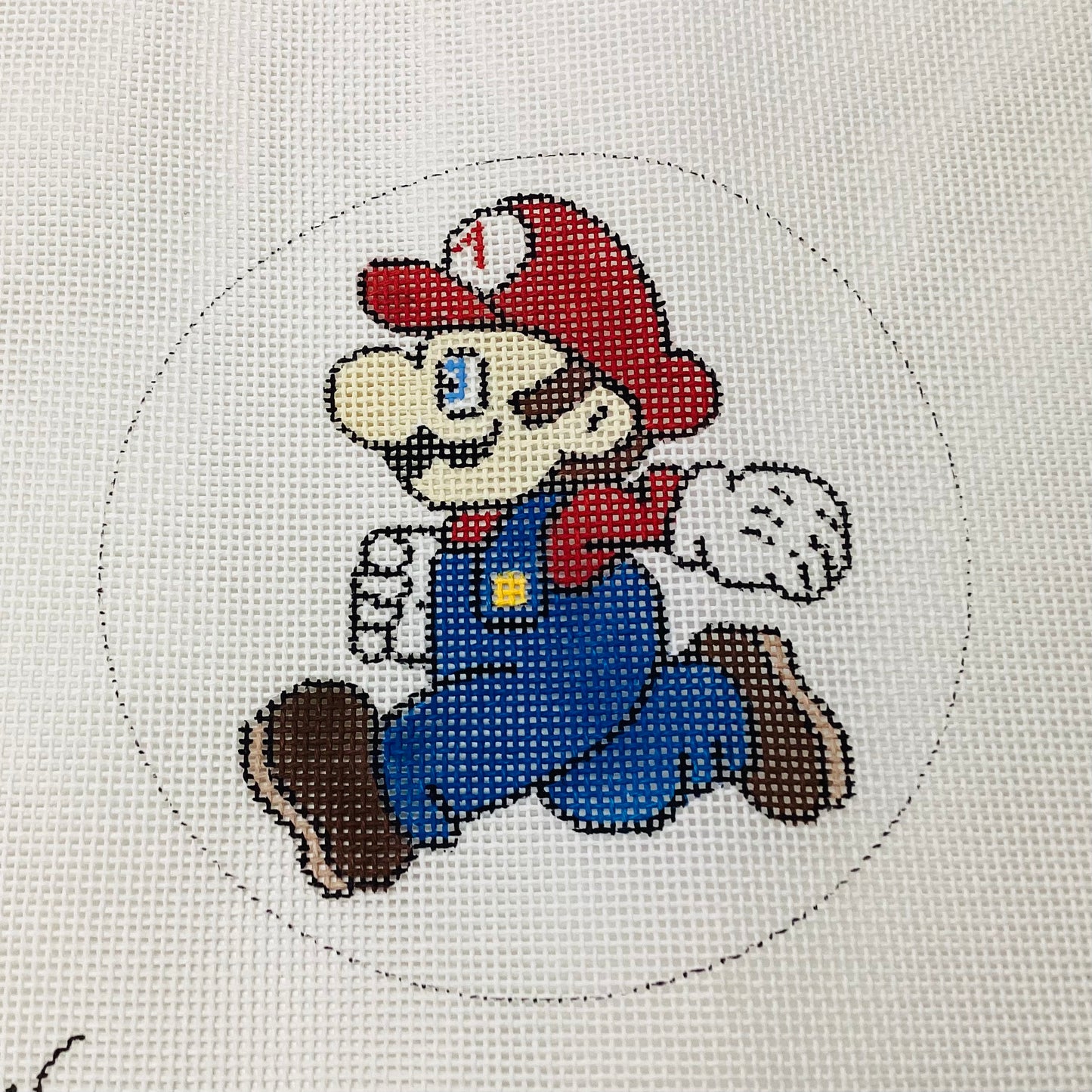 Mario from Mario Bros Needlepoint Canvas