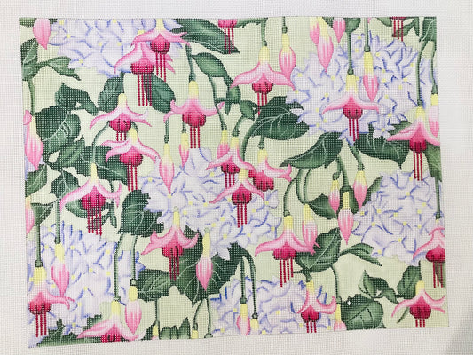 Fuschia and hydrangea floral