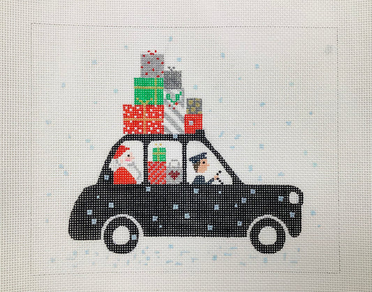 London Christmas - Cab w/ Santa & Gifts
