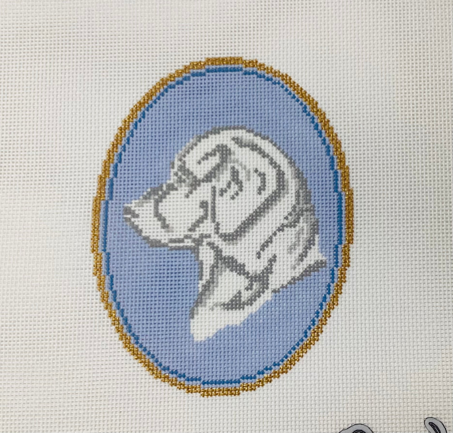 Labrador Retriever Cameo Needlepoint Canvas