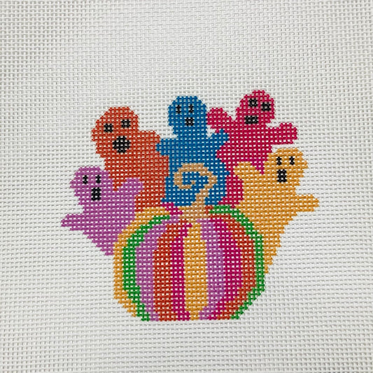 Colorful Ghosts with Pumpkin
