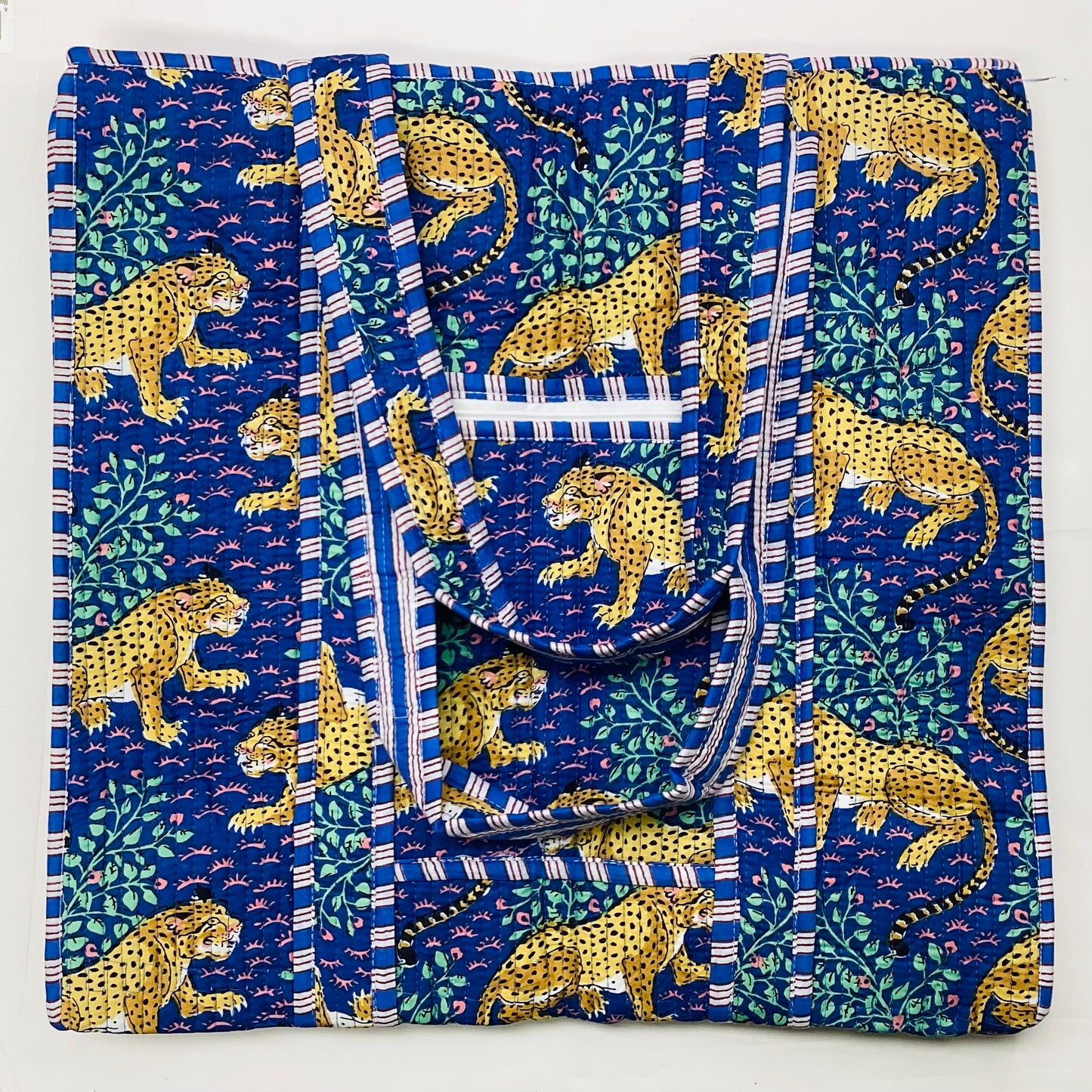 Large Cotton Quilted Tote Bag