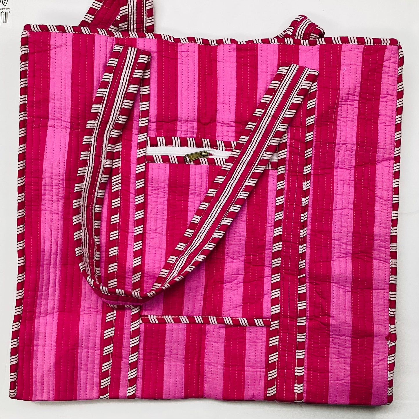 Large Cotton Quilted Tote Bag