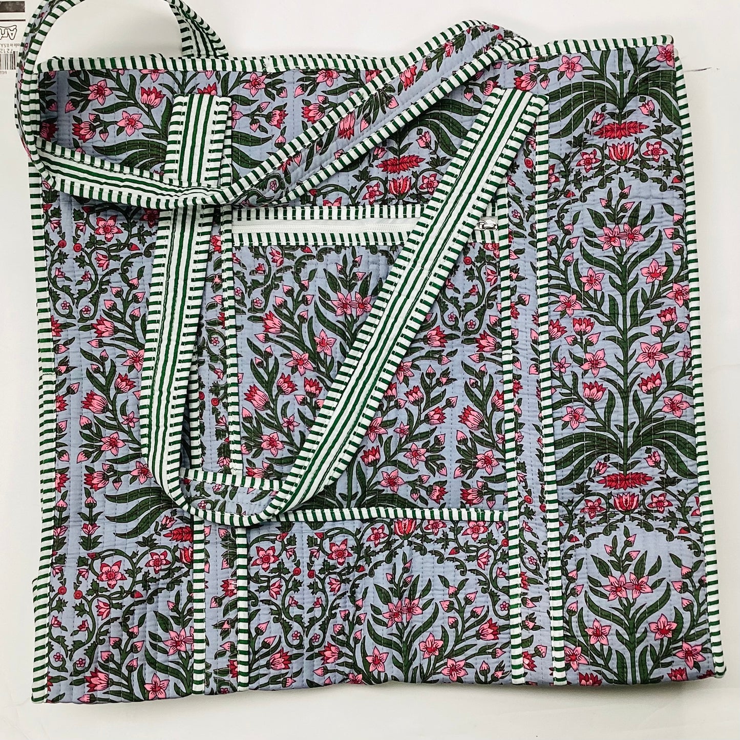 Large Cotton Quilted Tote Bag