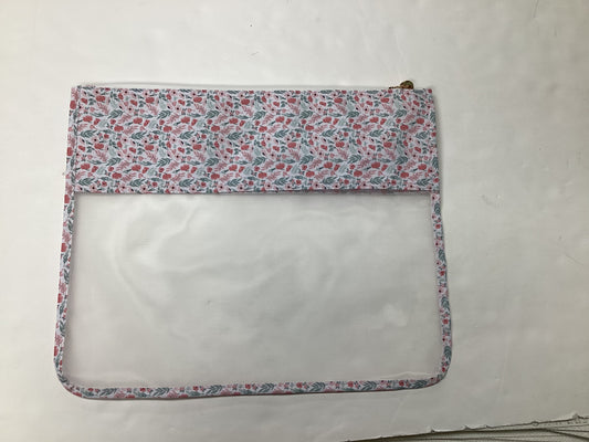 Project Bags - Sage and Pink Floral Fabric with Mesh
