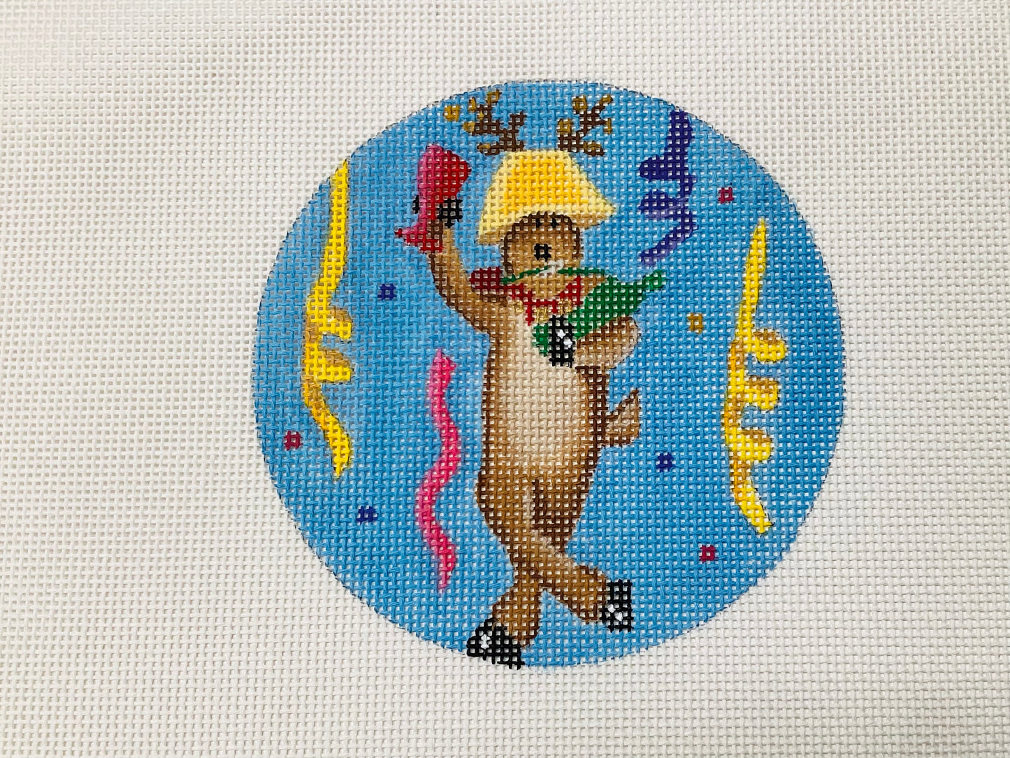 Celebrating Reindeer Needlepoint Canvas