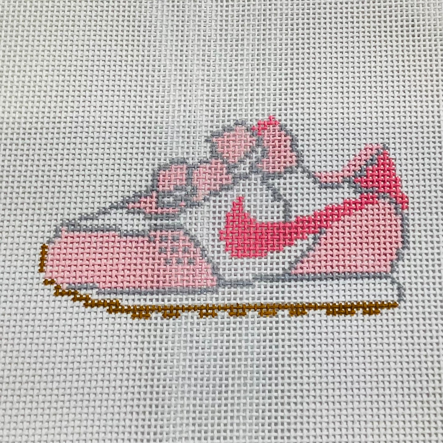 Baby's First Sneaker (Pink) Needlepoint Canvas