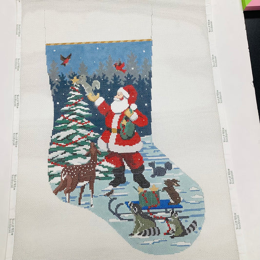 Topping the Tree Needlepoint Stocking