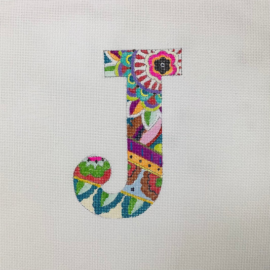 Colors of Praise 6" Letter - "J" Needlepoint Canvas