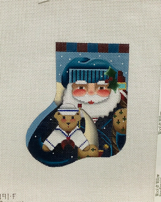 Santa Mini Stocking with Teddy Bear