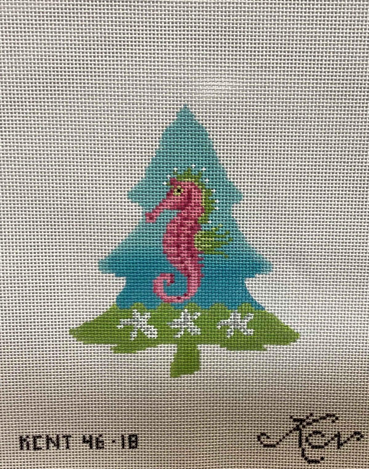 Seahorse and Starfish Tree Needlepoint Kit