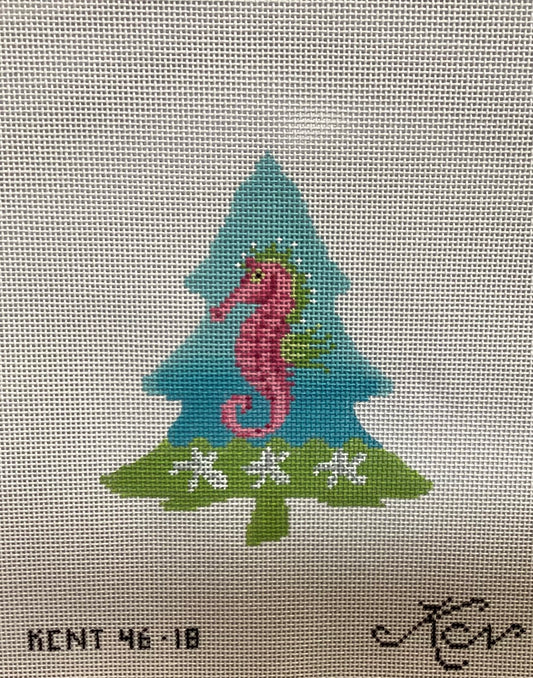Seahorse and Starfish Tree Needlepoint Kit