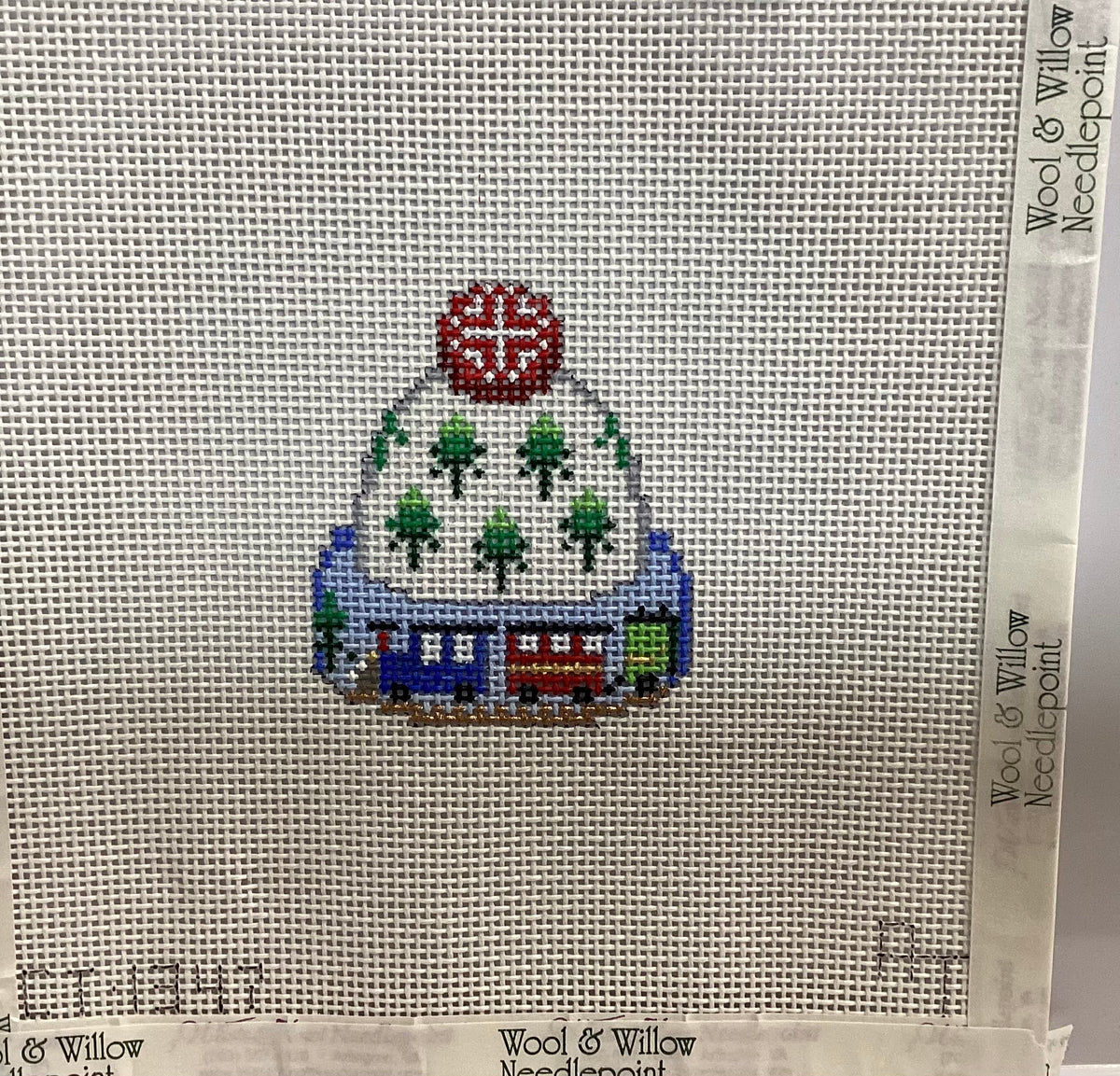 Train Knit Hat Needlepoint Canvas