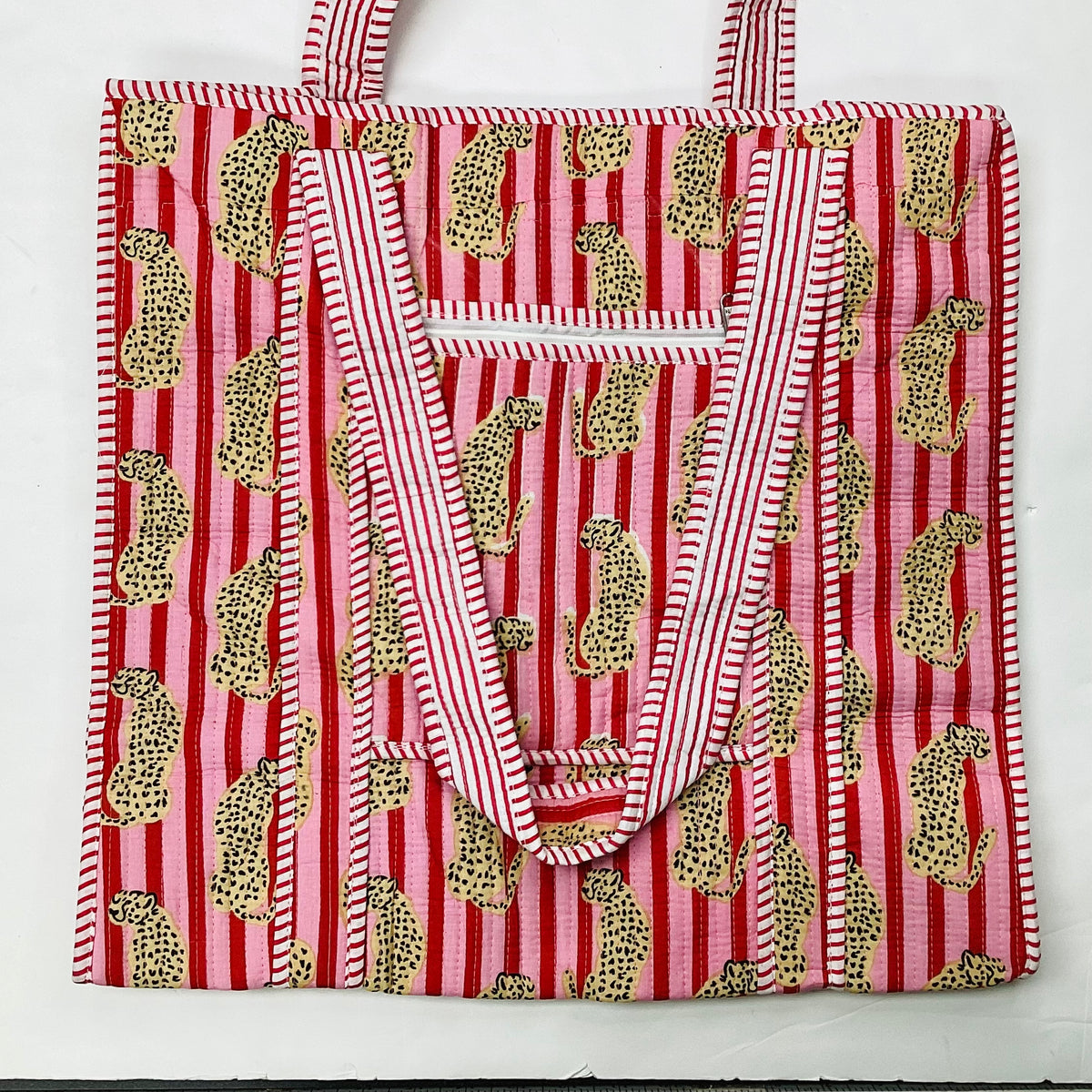 Large Cotton Quilted Tote Bag