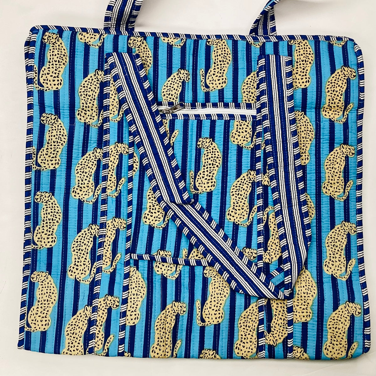 Large Cotton Quilted Tote Bag