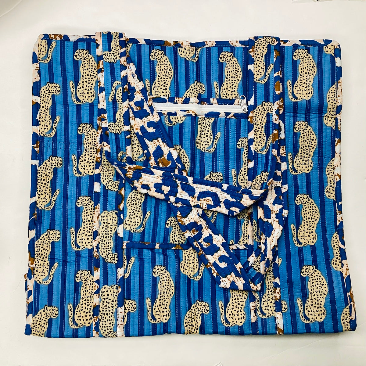Large Cotton Quilted Tote Bag