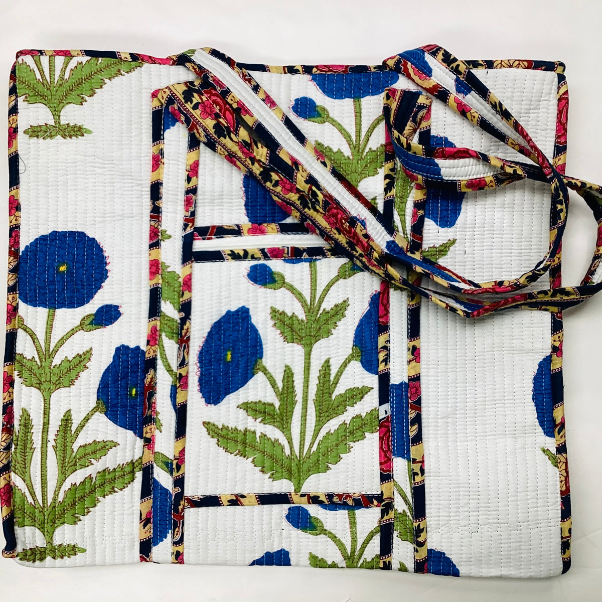 Large Cotton Quilted Tote Bag