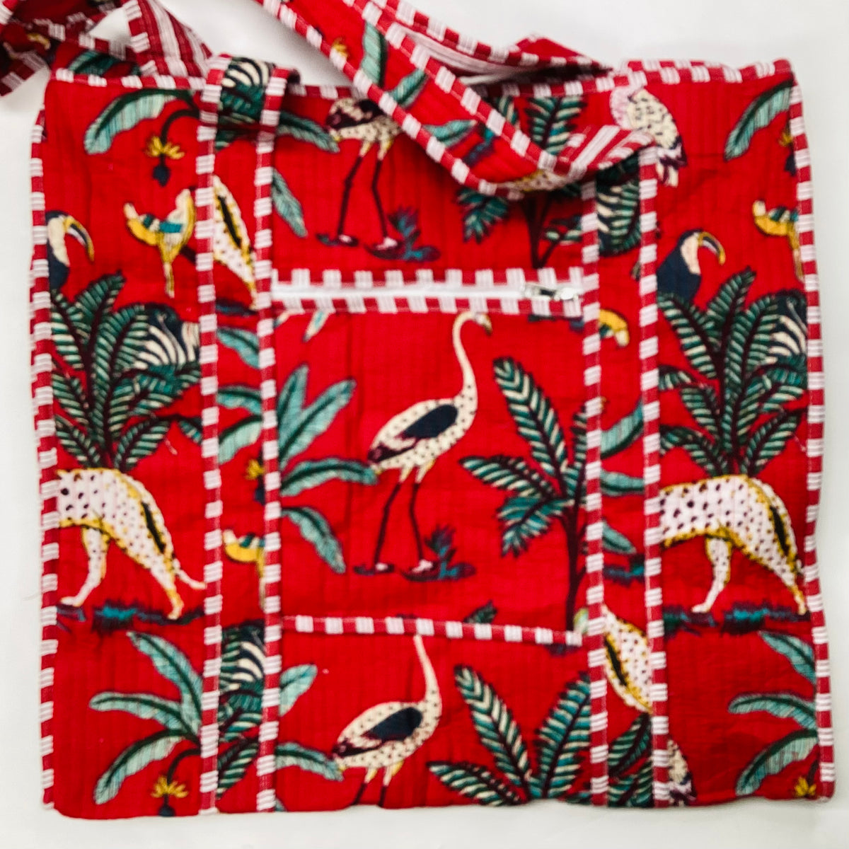 Large Cotton Quilted Tote Bag
