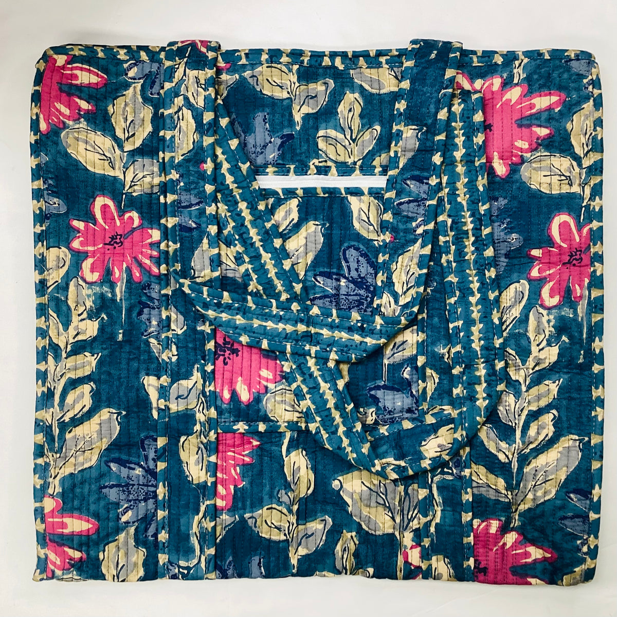 Large Cotton Quilted Tote Bag