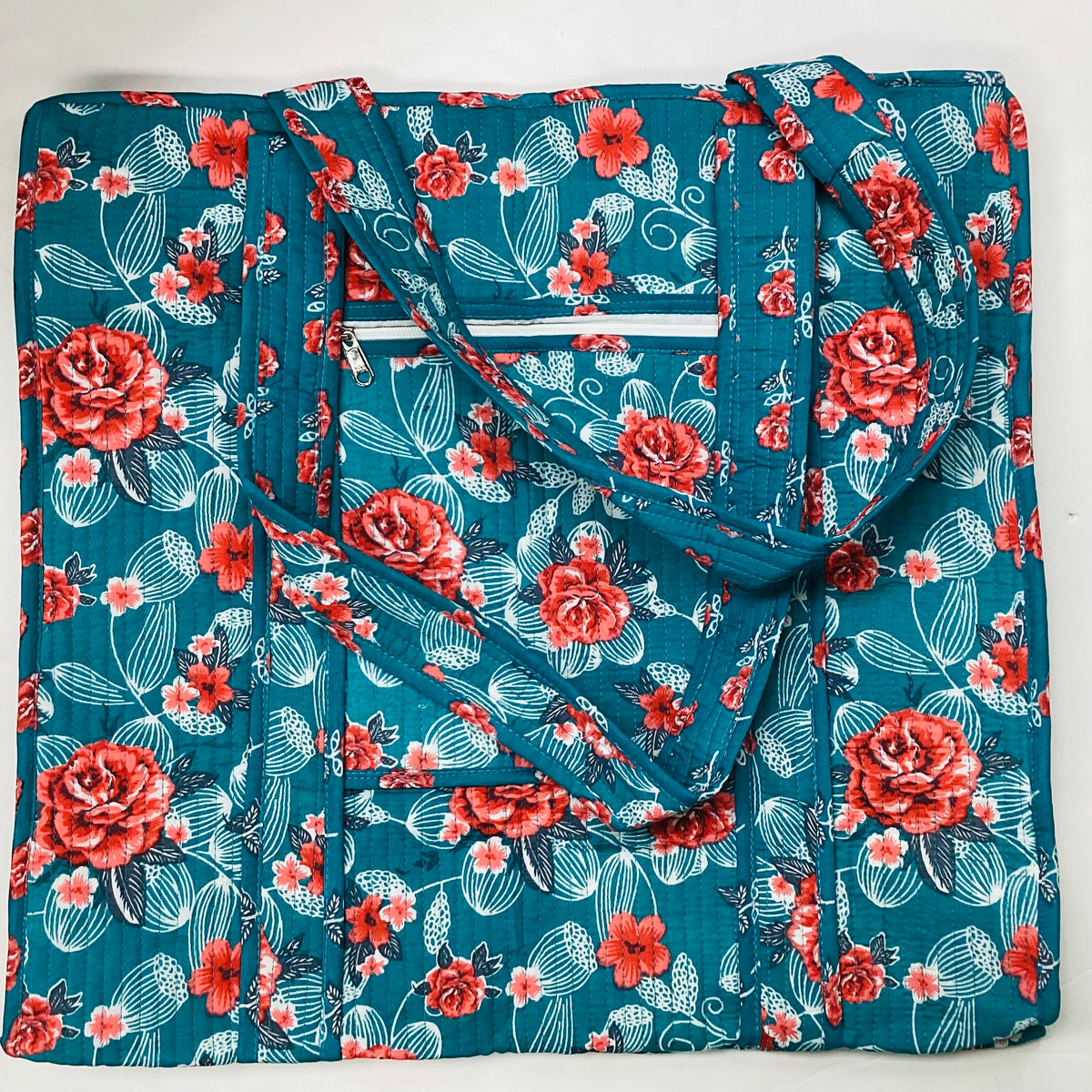 Large Cotton Quilted Tote Bag