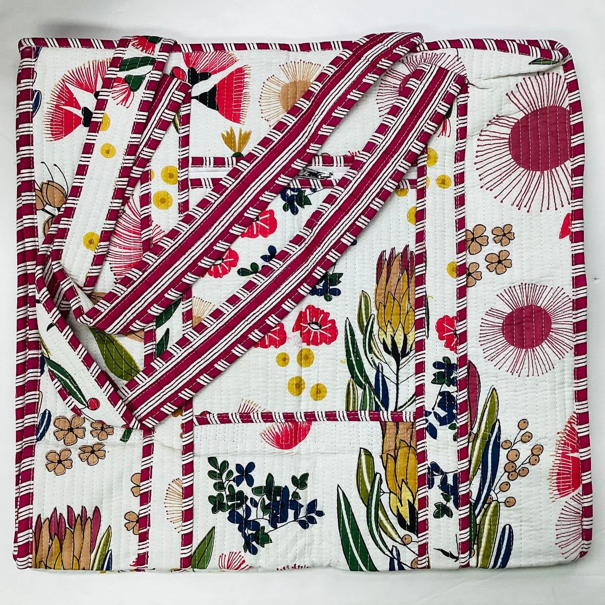Large Cotton Quilted Tote Bag