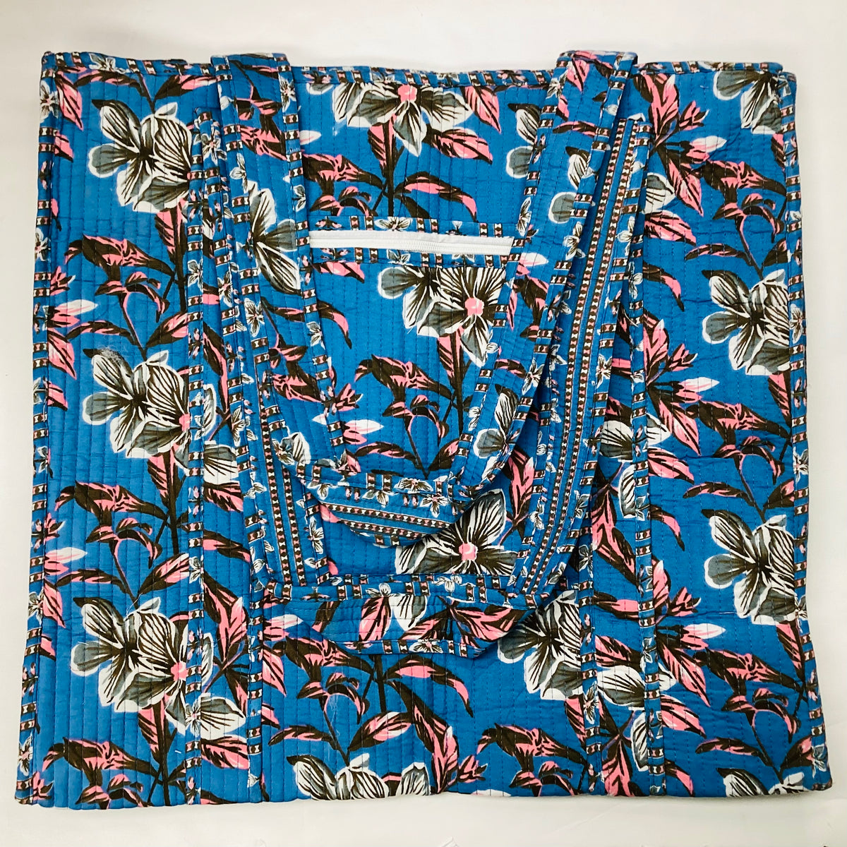 Large Cotton Quilted Tote Bag
