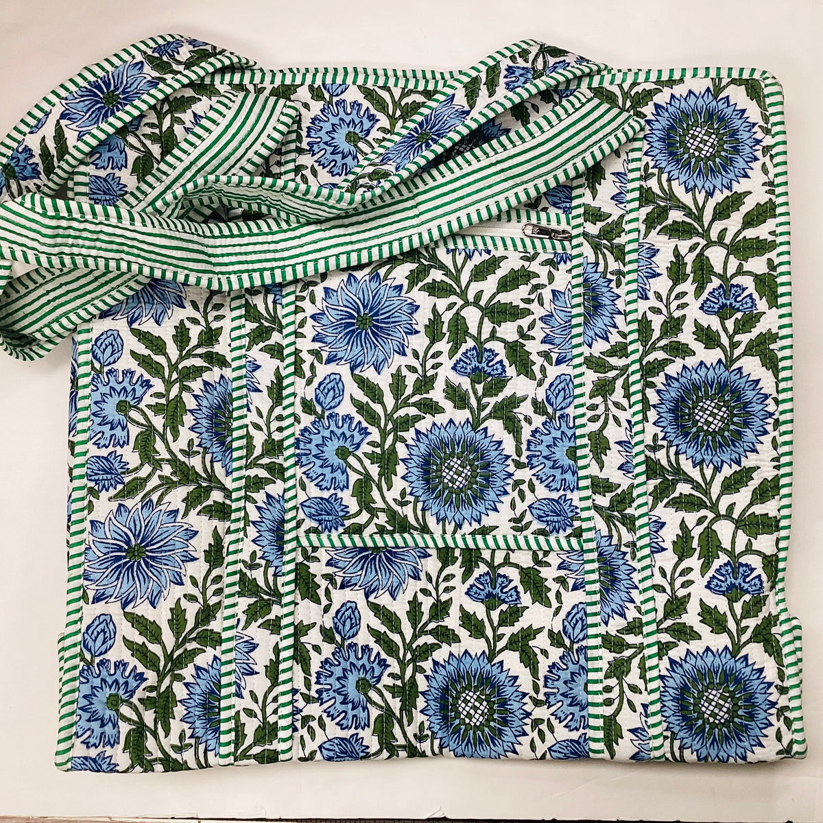 Large Cotton Quilted Tote Bag
