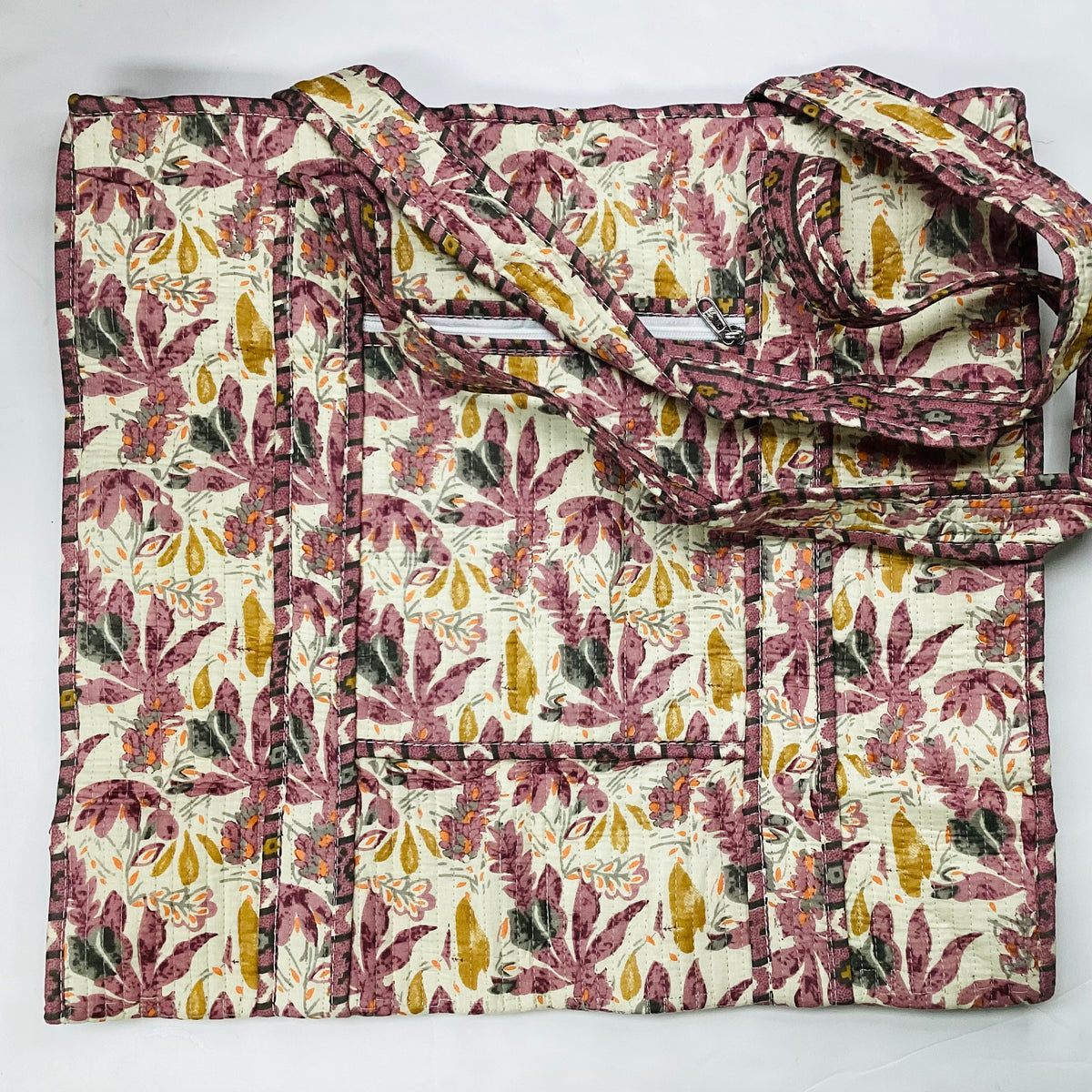 Large Cotton Quilted Tote Bag