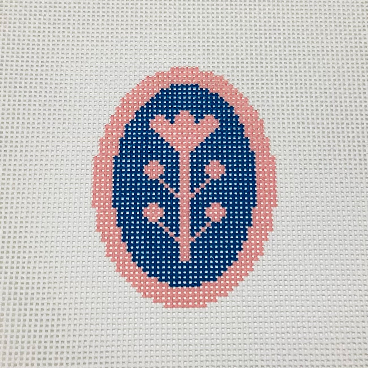 Navy & Pink Block Print Flower B