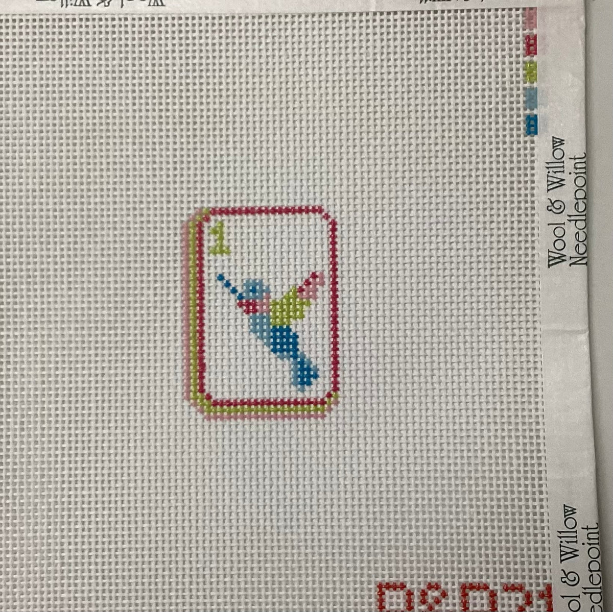Bam Bird Mahjong Tile Mini Needlepoint Canvas