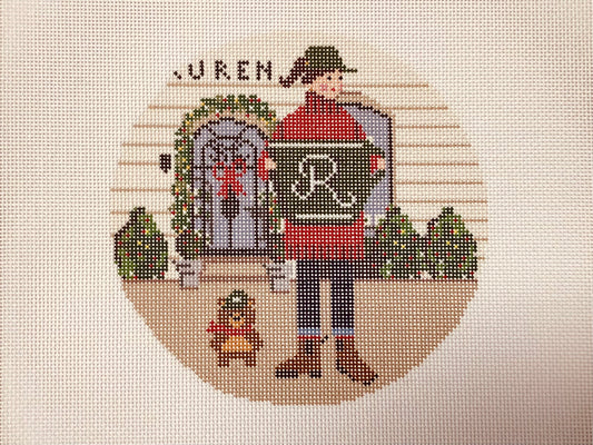 Ralph's Holiday Round Needlepoint Canvas
