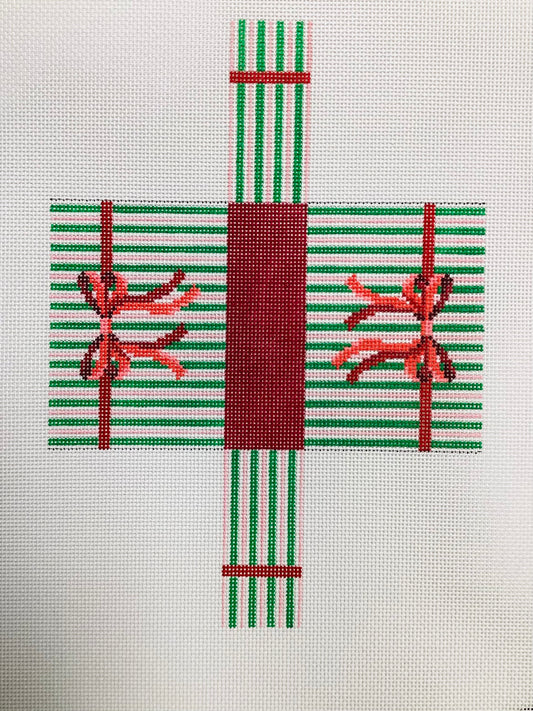 Mini Striped Holiday Bag -  Needlepoint Canvas