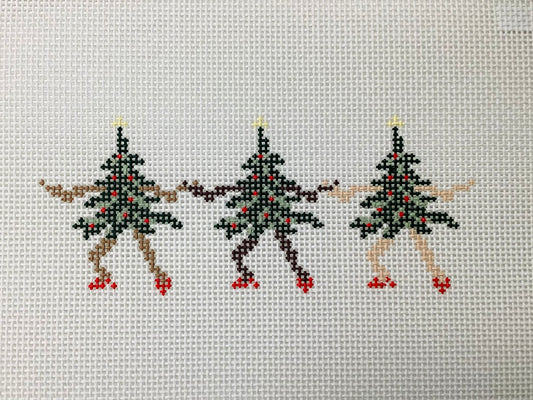 Dancing Trees Needlepoint Ornament