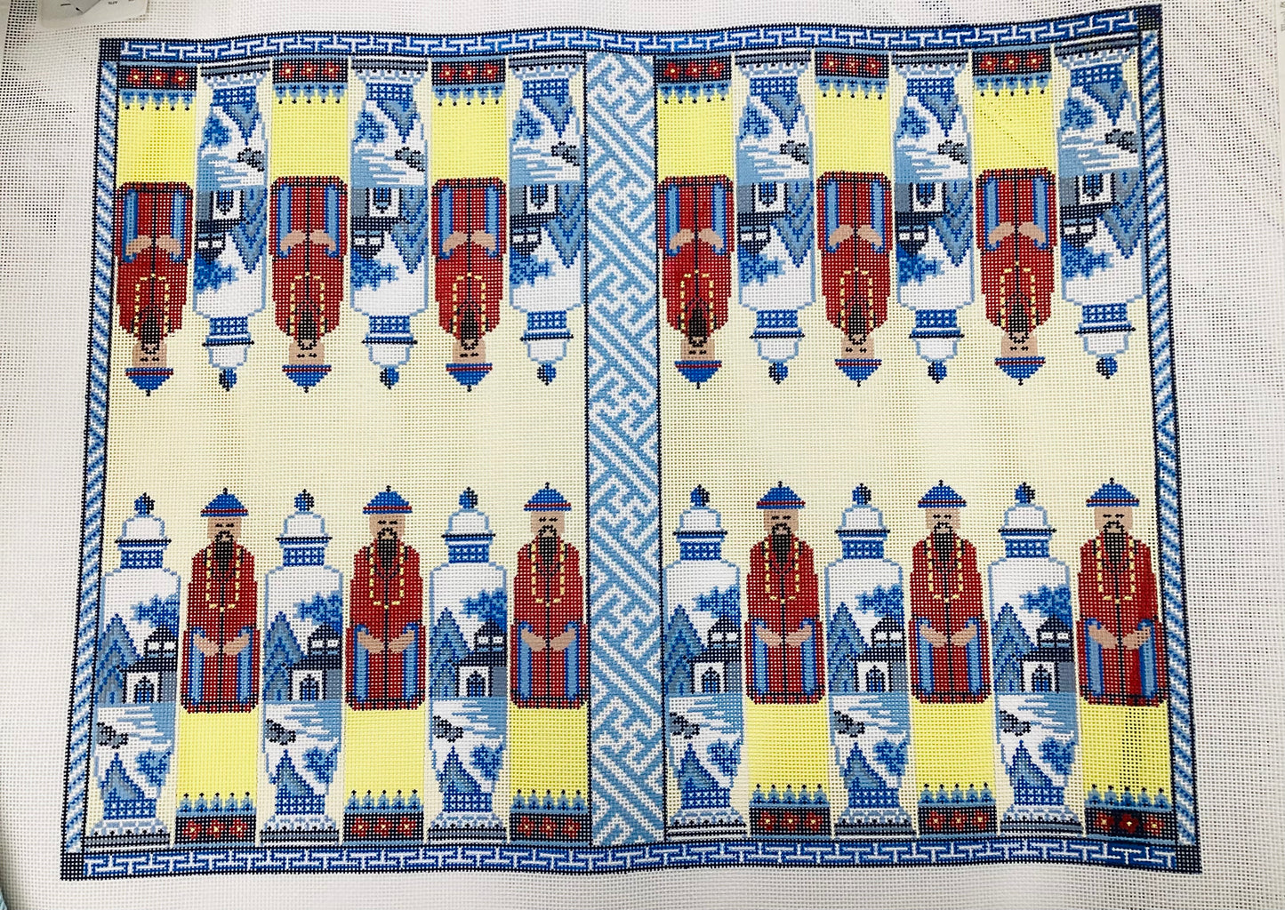 Chinoiserie Backgammon Board Needlepoint Canvas