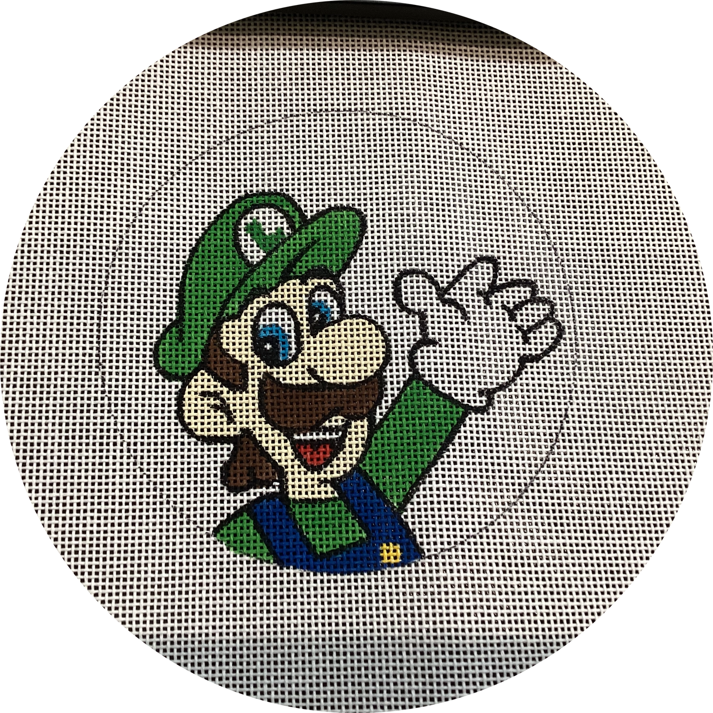 Luigi from Mario Bros Needlepoint Canvas