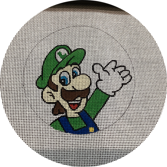 Luigi from Mario Bros Needlepoint Canvas