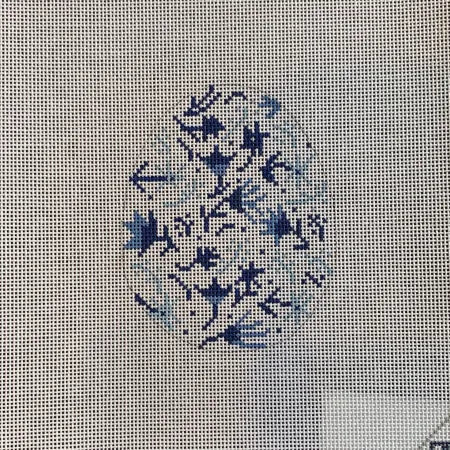 Blue Floral Egg